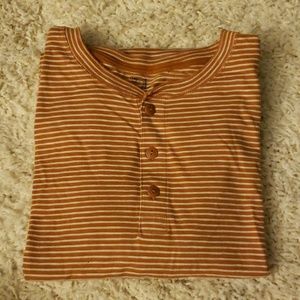 GAP Men's Orange/White Stripe Button Long Sleeve